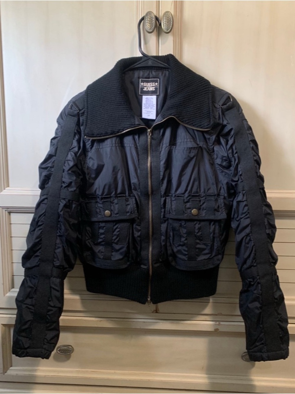 Vintage Black Guess Jacket Y2K Coat Small